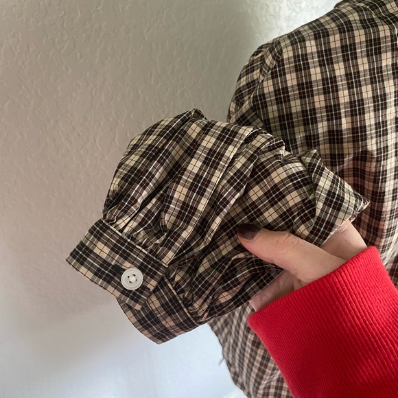 Everlane Brown Checkered Button Down Shirt - Picture 4 of 6